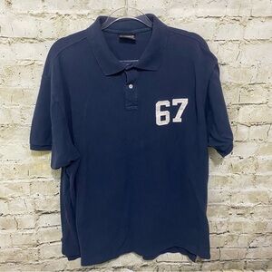 Vintage Ralph Lauren Polo Shirt Relaxed Fit Fit Navy Blue USA Patch